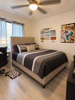 Modern Upholstered Bed – Excellent Condition