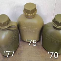 70 '75 77 US Military Vintage Water Canteen Great Patina lot of 3
