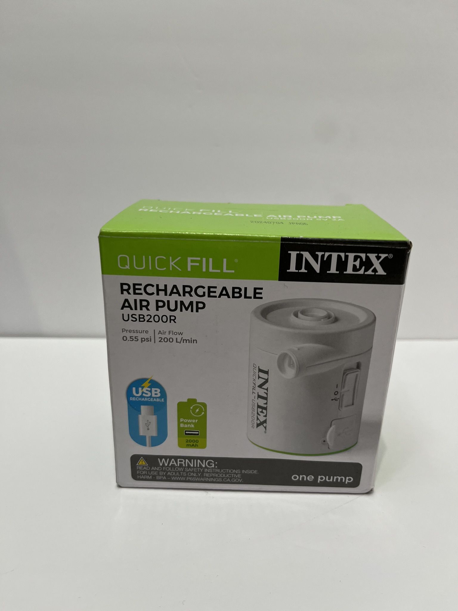 Intex QUICK FILL® RECHARGEABLE AIR PUMP USB200R