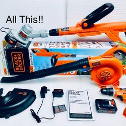 Lot Of 4 Black+Decker Cordless 20V Rechargeable Work Tool Set, Orange/Black