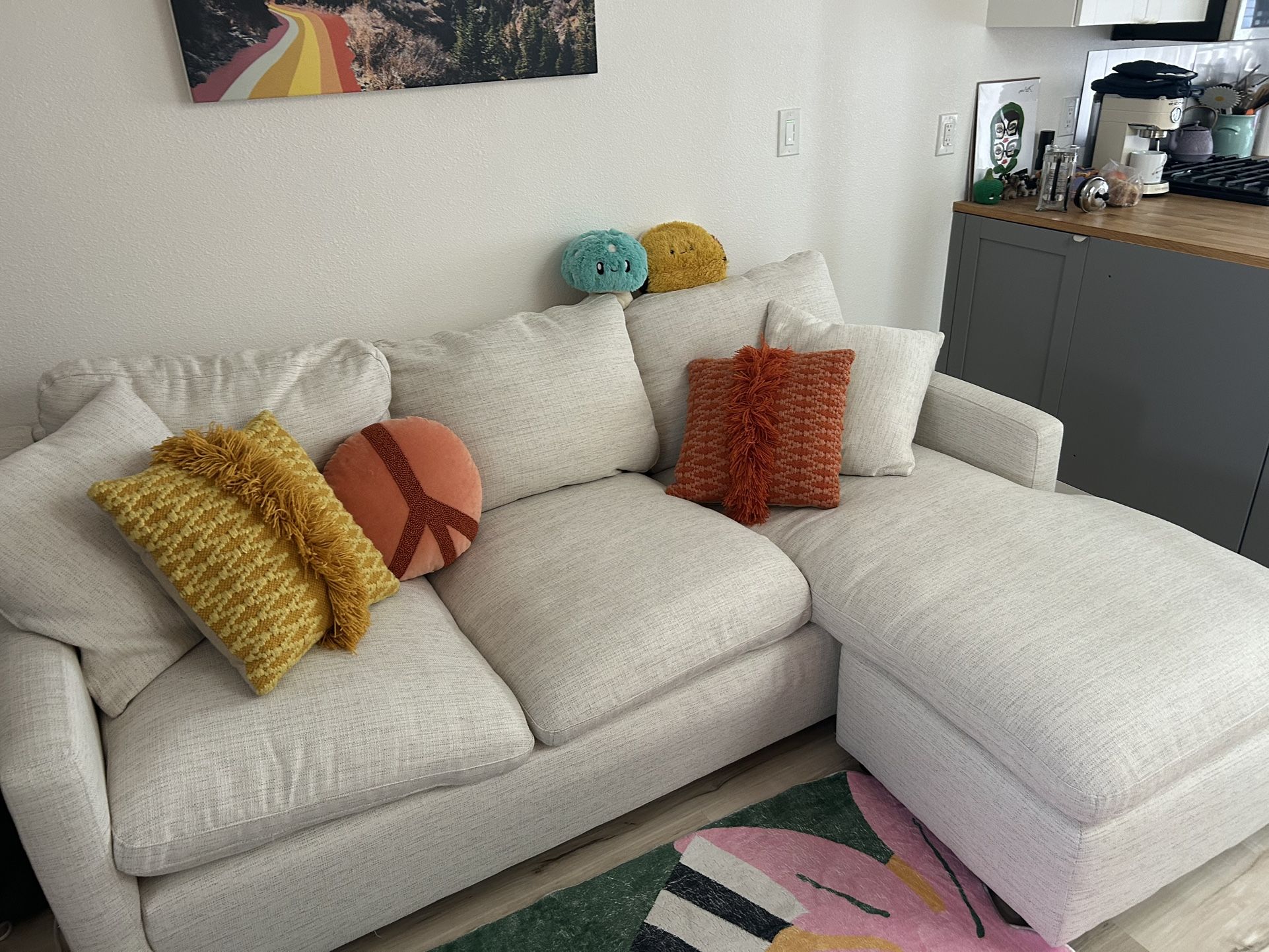 Small Sectional Sofa With Reversible Chaise In Great Condition