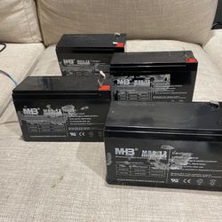 Four 12 Volt 20 Hour Motorcycle / Moped Batteries 