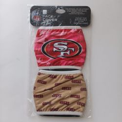 San Francisco 49ers Officially Licensed Forever Collectibles Face Covering Mask Reusable 2 pack