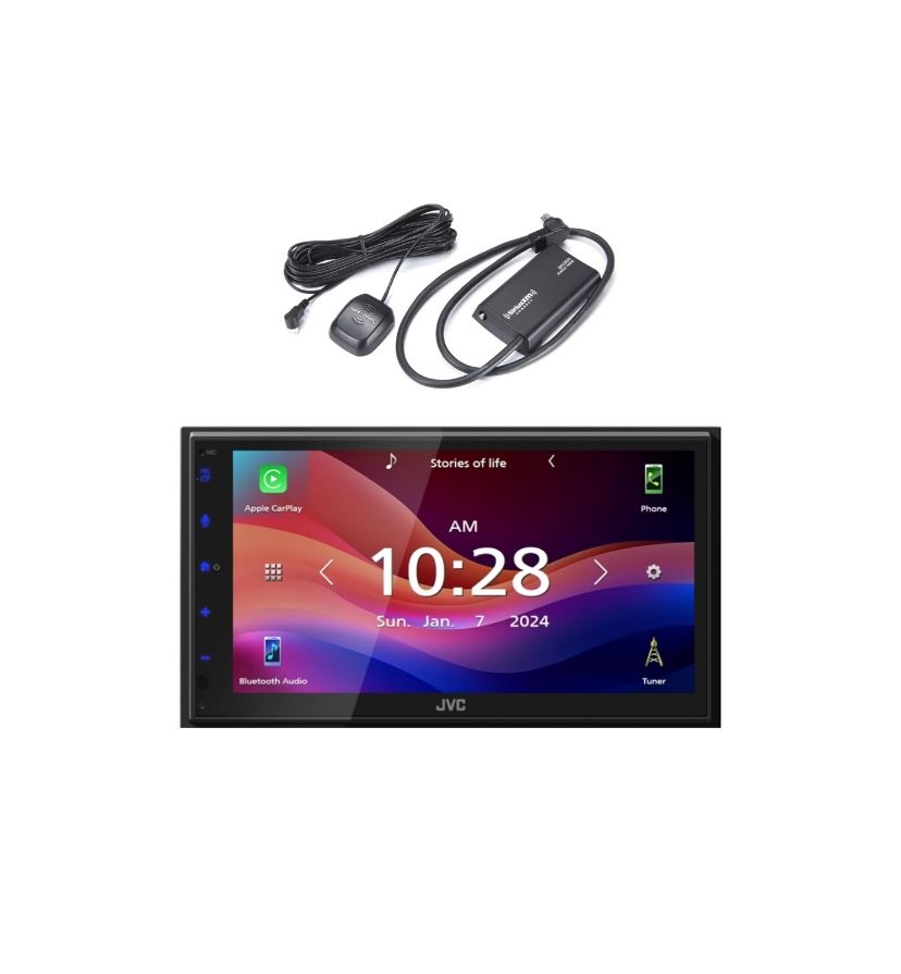 JVC KW-M695BW 6.8" LCD Display WiFi Bluetooth USB/MP3 Stereo Multimedia Digital Receiver with Satellite Radio Connect Vehicle Tuner Kit