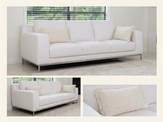 WHITE LEATHER SOFA