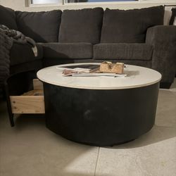 Marble Top Coffee Table With Drawer. 