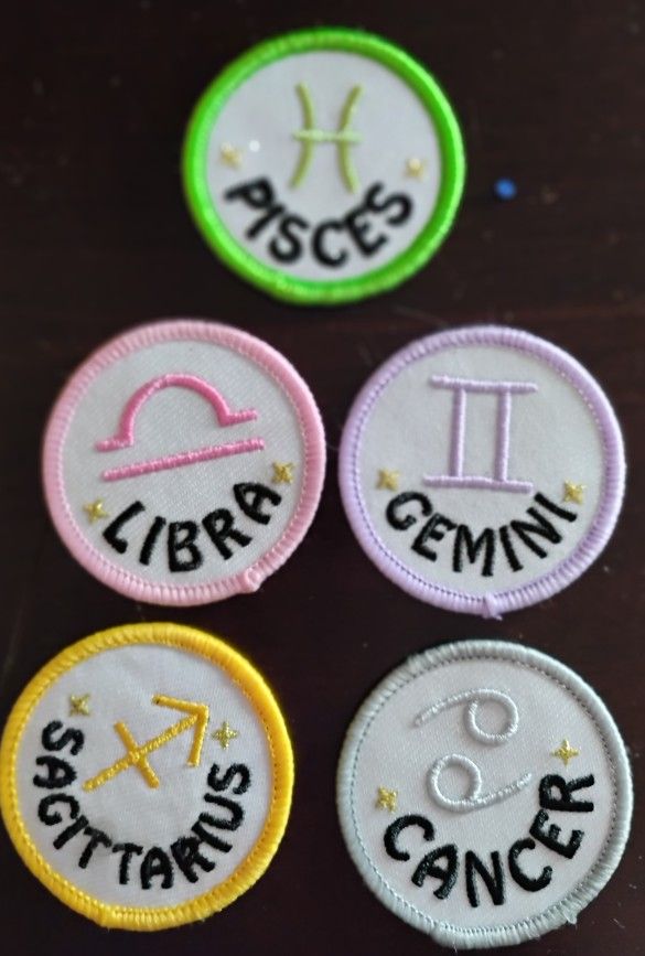 Astrological (Set Of 5) Iron On Appliques