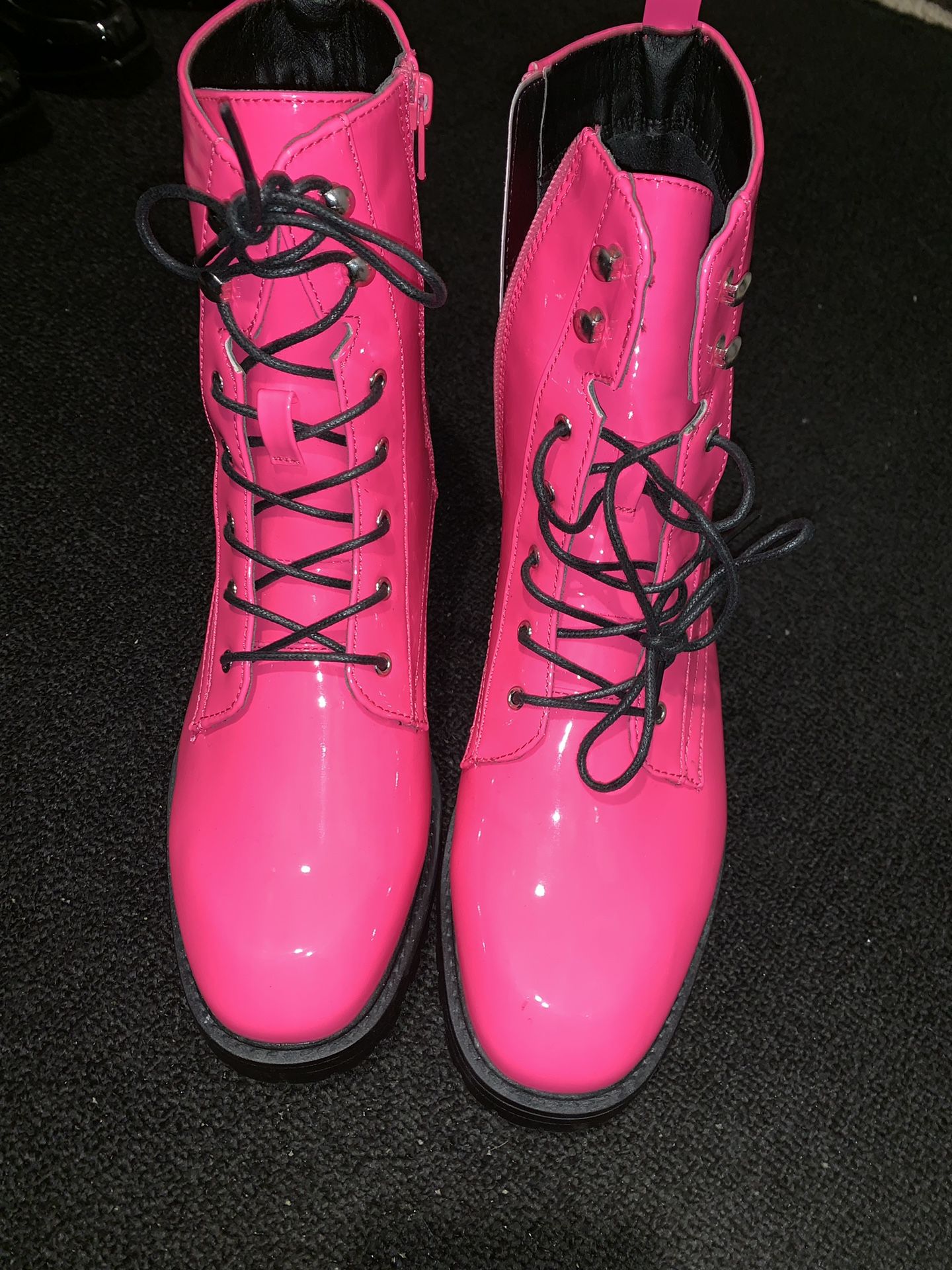Neon pink ankle boots size 10*true to size