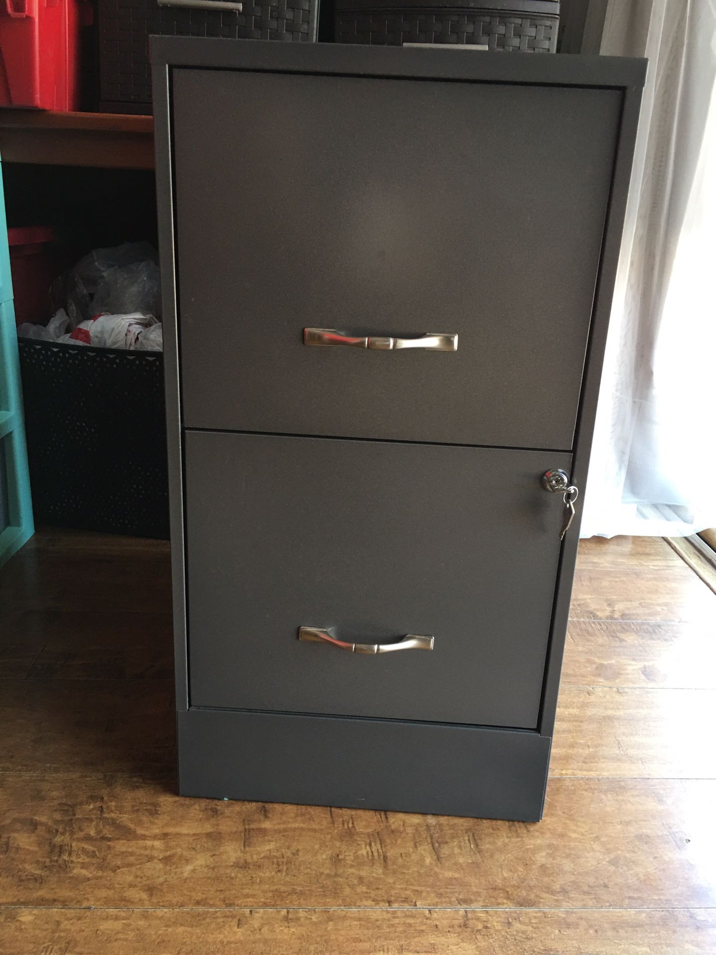 2 Drawer File Cabinet Gray With Key $30