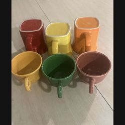 Six Fiestaware Cups