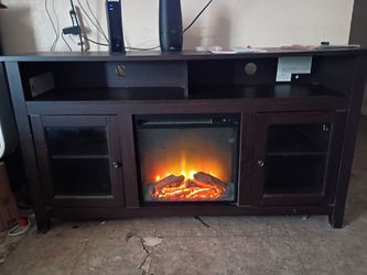 Walker Edison 58" Wood Highboy Fireplace TV Stand