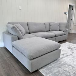 New Gray Sectional Cloud Couch Sofa Nixon