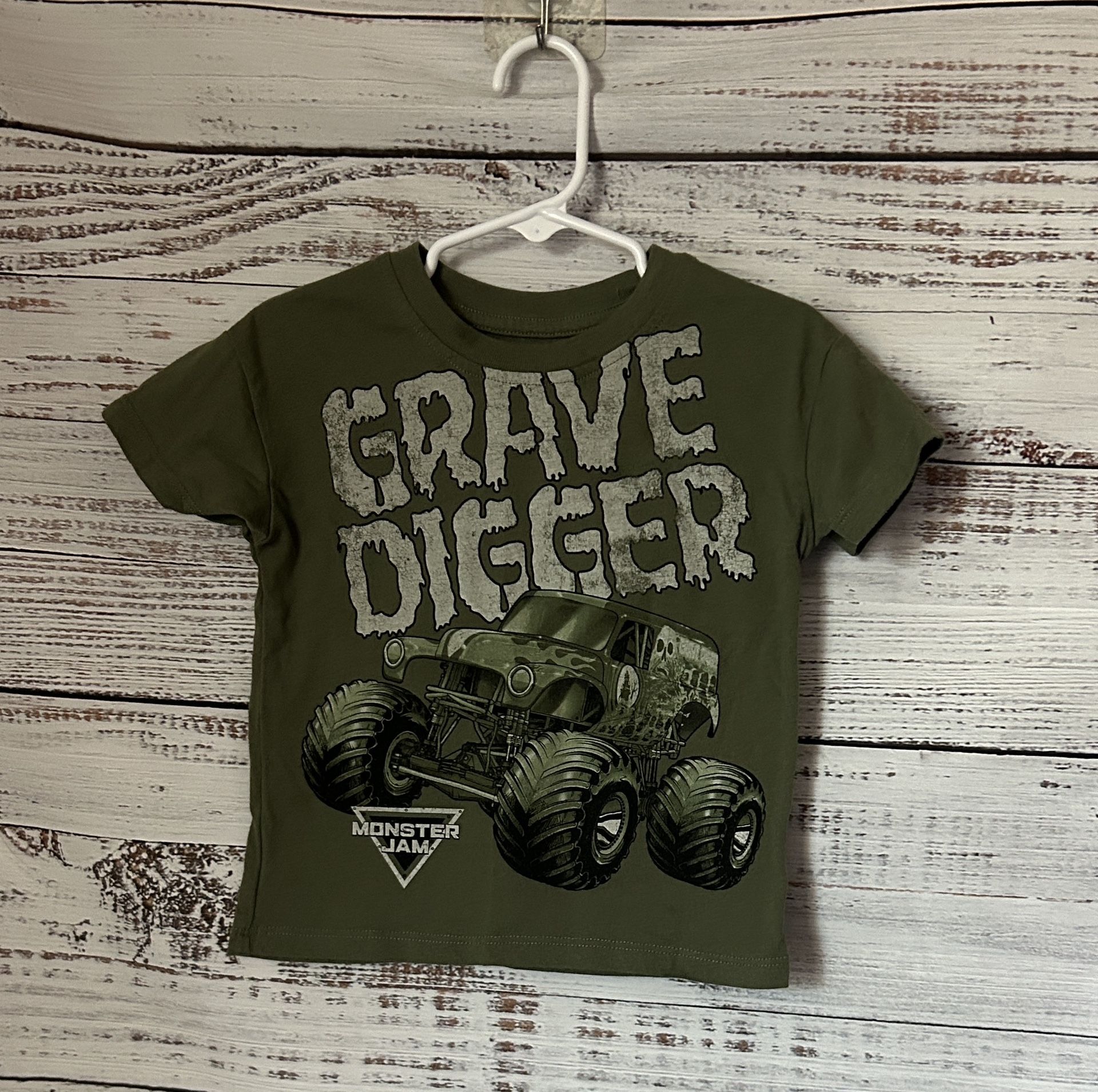 Toddler green Grave Digger Monster Jam size 2t