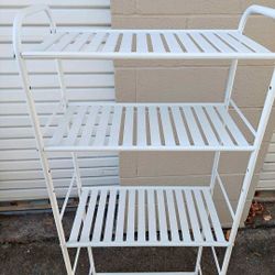 White Metal Shelf Unit
