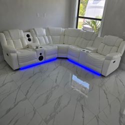 Seccional Reclinable Led Electrico 