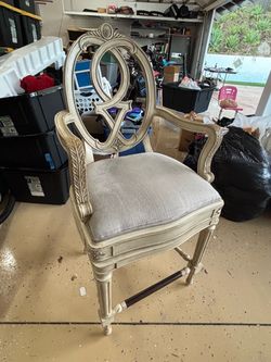 (3 CHAIRS) French Style Carved Wood Accent Chair