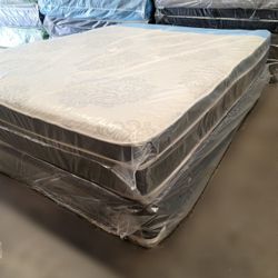 NEW QUEEN-SIZE PILLOW TOP MATTRESS AND BOX SPRING 🆕️