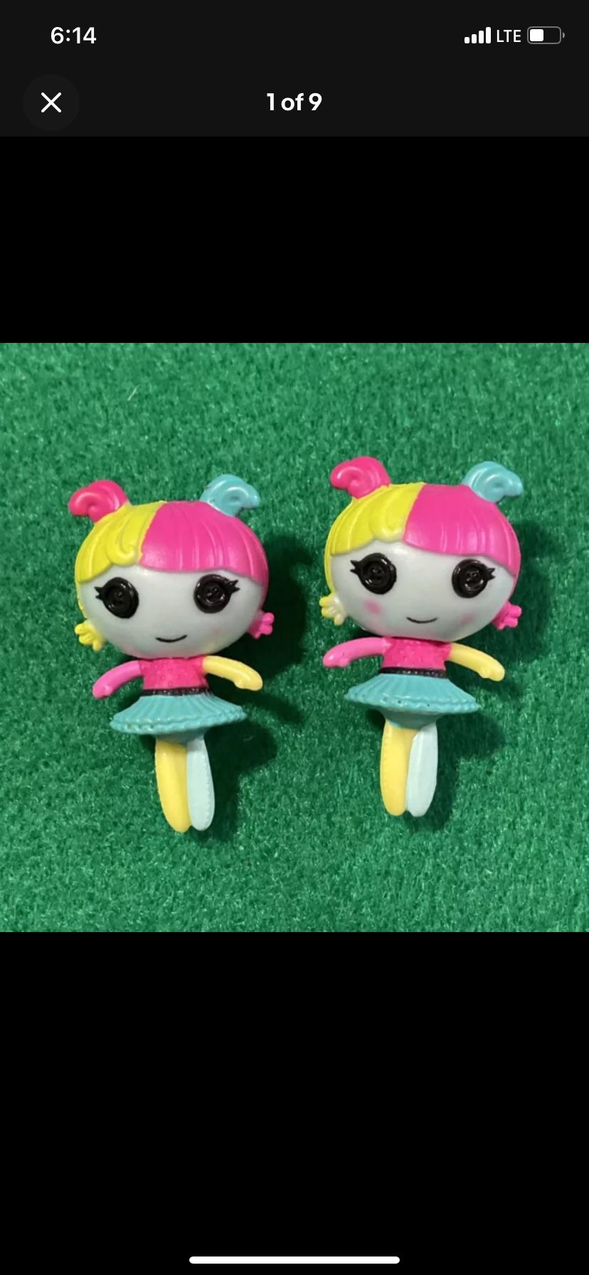 Mini Lalaloopsy Fairy Fern Mini 1.5" PVC Doll Lot Of 2 (G)