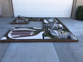 Very large custom made n gauge model train layout