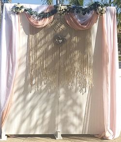 Chiffon fabric off white/ white for decoration $2 yard