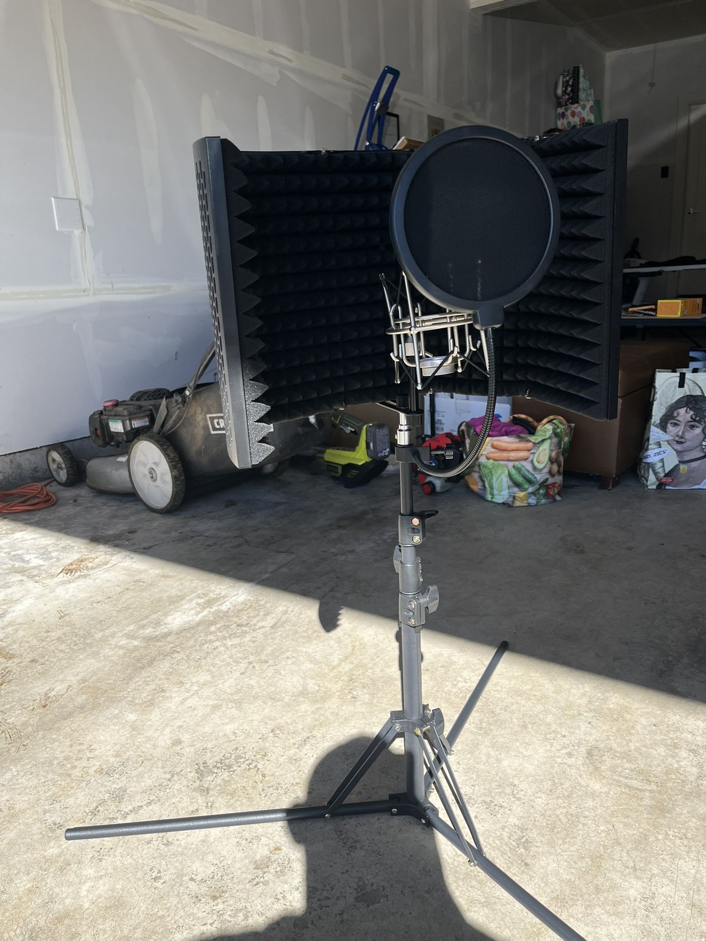 Isolation Shield Adjustable Tripod And Microphone Guard