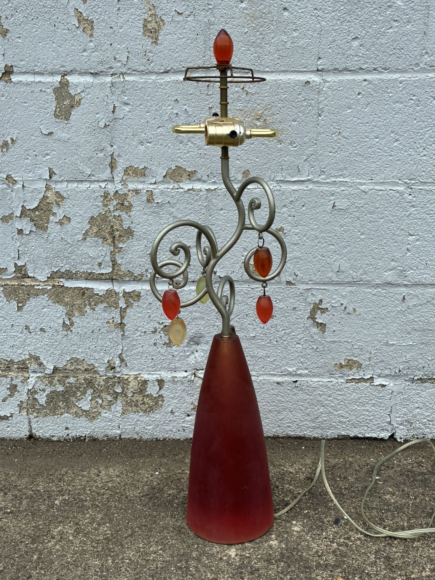 Lamp Late 20th Century MCM Resin Base Two-Bulb Lamp RARE