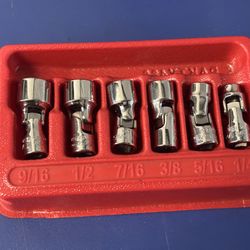 Snap-on Tools 6 pc 1/4" Drive 6-Point SAE Flank Drive® Shallow Universal Socket Set