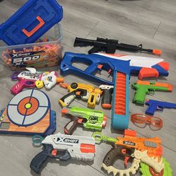 Nerf Guns Bundle With Accessories & Target Board - Last Minute Christmas Toy Gift