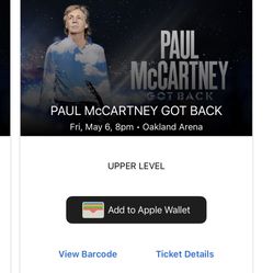2 Paul McCartney Concert Tickets May 6 