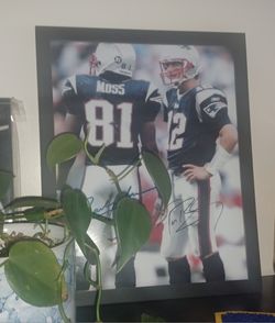 Tom Brady Randy Moss Autographed Picture Big Poppi Trade Big Ripper 29
