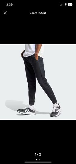 Adidas Fleece 3 Stripe Tapered Pants All Black IJ8885 Men’s MEDIUM – NEW