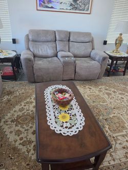 Living Spaces Power Reclining Loveseat