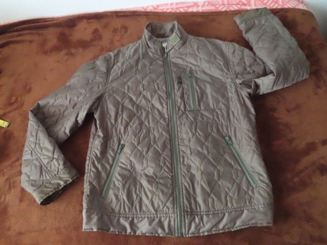 Takeo Kikuchi Mens Green Long Sleeve Pockets Full-Zip Quilted Jacket Size 3