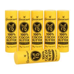 6x Cococare The Yellow Stick Cocoa Butter 1oz 100% Pure Skin Moisturizer