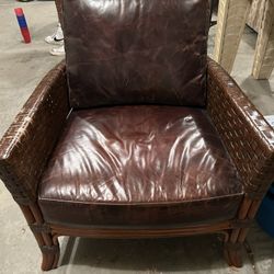 Leather And Cane Chair