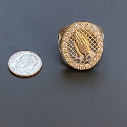 10k Gold Prayer Ring 7.5g Size 13 Really Nice! 