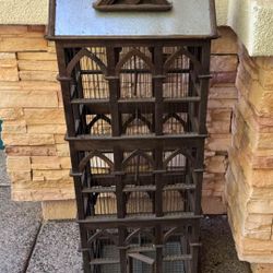 wood and metal birdcage 43” 17” 12”
