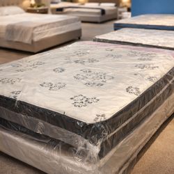 New queen mattress and box spring 2 pc bed frame is not included