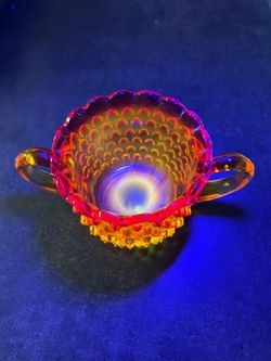 Fenton Hobnail Amberina Sugar Bowl