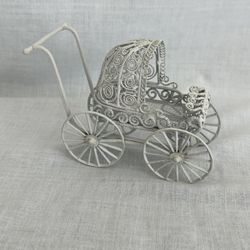 Miniature Metal Doll Carriage