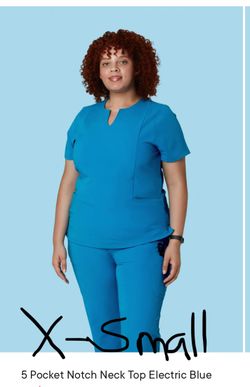 Mandala Electric Blue Scrub Top And Pants