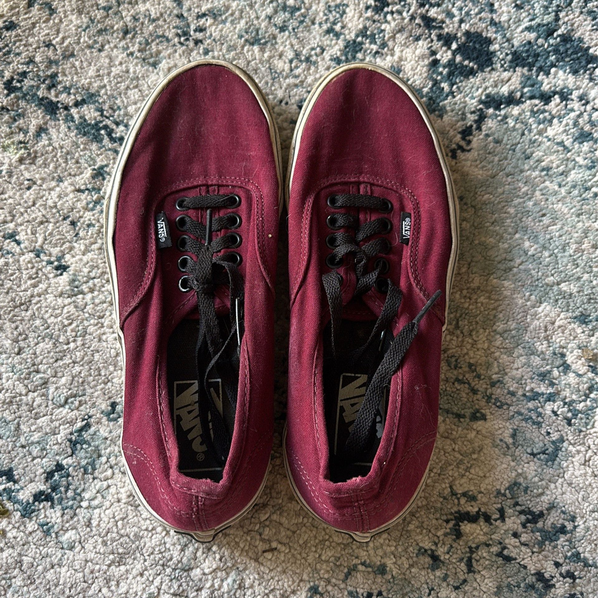 Burgundy Vans Size 8.5