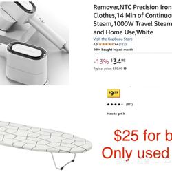Steamer + Ironing board Used ONCE