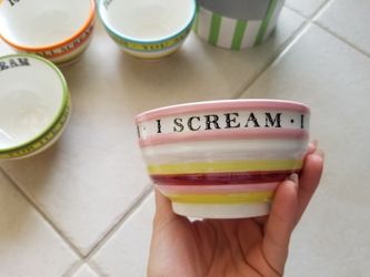 I Scream For Ice Cream Bowls—set Of 4, New