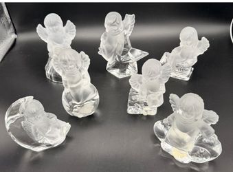 Lot of 7 Christmas Goebel Leaded Crystal Angel Figurines 79 - 83 - West Germany