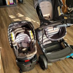 Britax car seat and double stroller  Read description