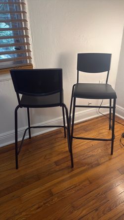 Black Bar Stools Set of 2