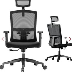 NOBLEWELL Office Chair Ergonomic Office Chair With Large Seat, Lumbar Support Computer Chair, Desk Chair With Adjustable Headrest, Armrest 