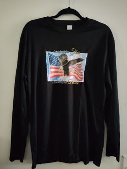 Black Long Sleeve Patriotic Eagle Graphic Shirt