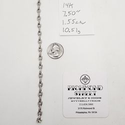 14k White Gold 1.55ctw Diamond Bracelet 
